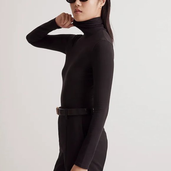 Madewell Turtleneck Bodysuit True Black - Picture 5 of 7